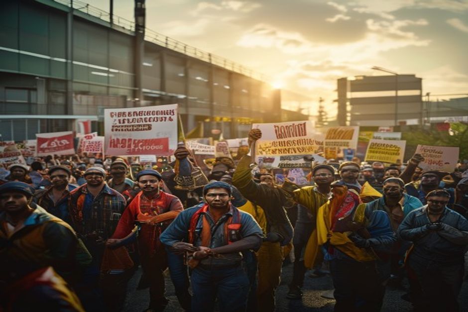 Noida Workers Protest Over Salary Hike Demands