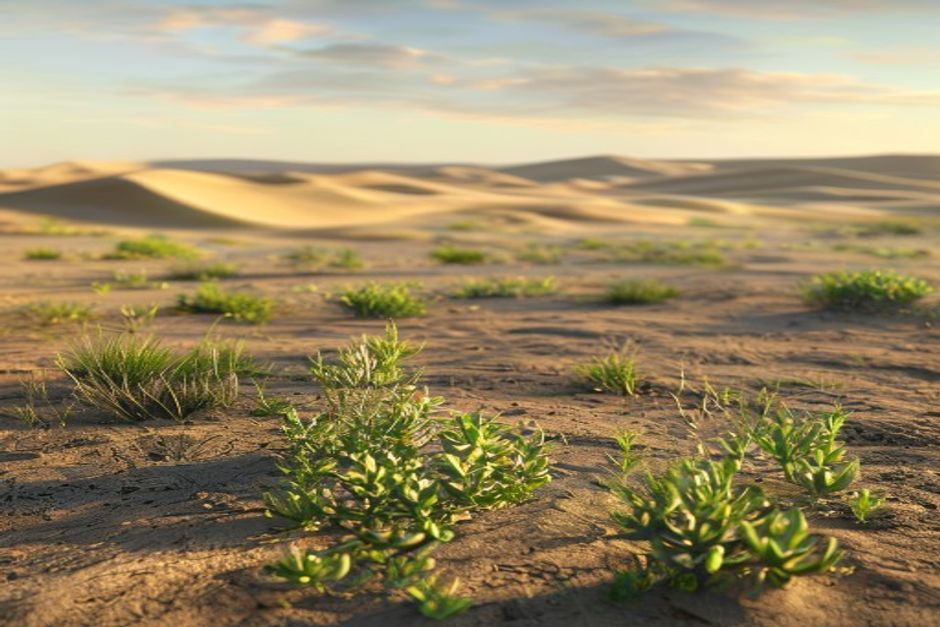 Green Shoots in Deserts: Biomass Surges Predicted