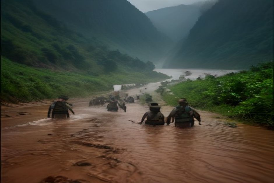 Indian Volunteers Brave Perilous Flood Roads