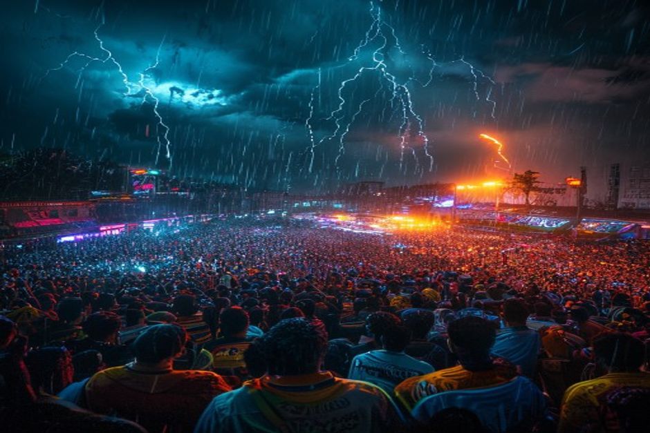 Mexico City Fans Brave Storm & Security for Match