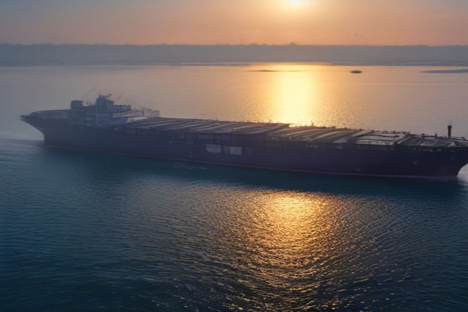 Container Ship Hits River Bank in India