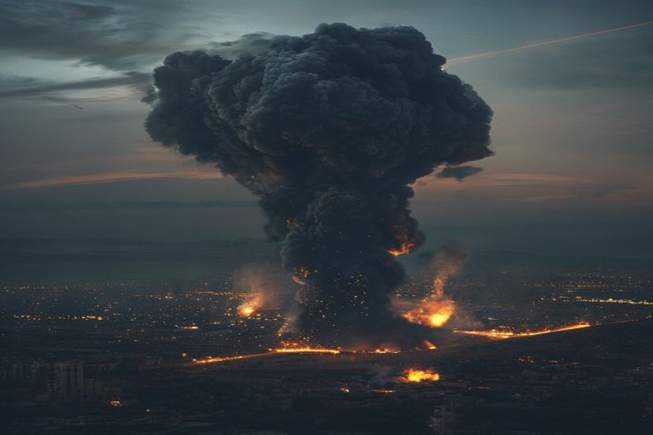 Ahvaz Smoke Plume After US Strikes