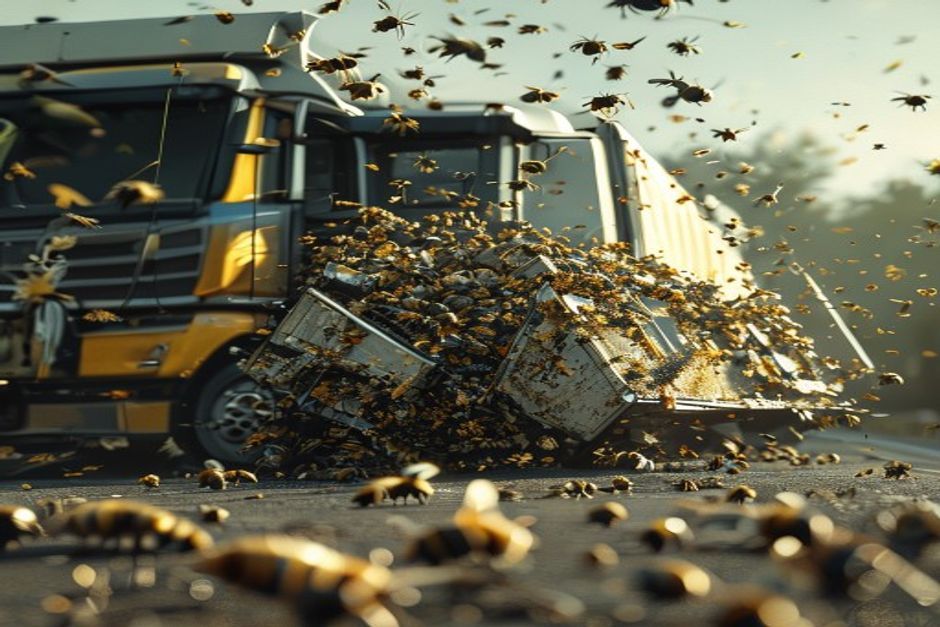 Bee Truck Crash Unleashes Million Buzzing Insanity